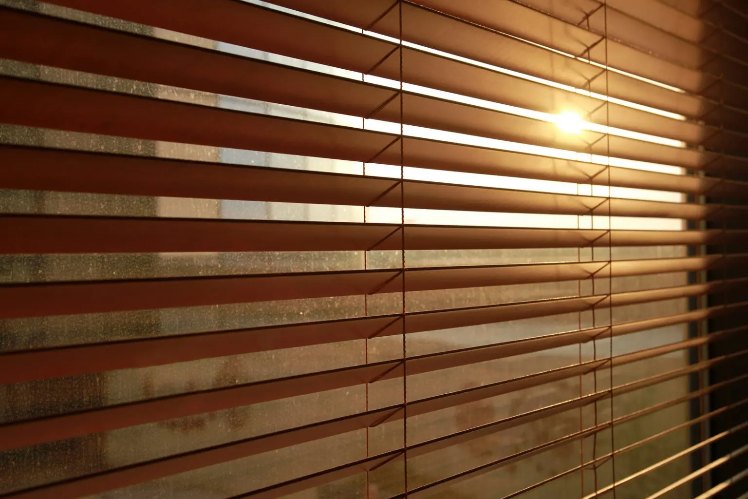 Natural light through custom wooden blinds