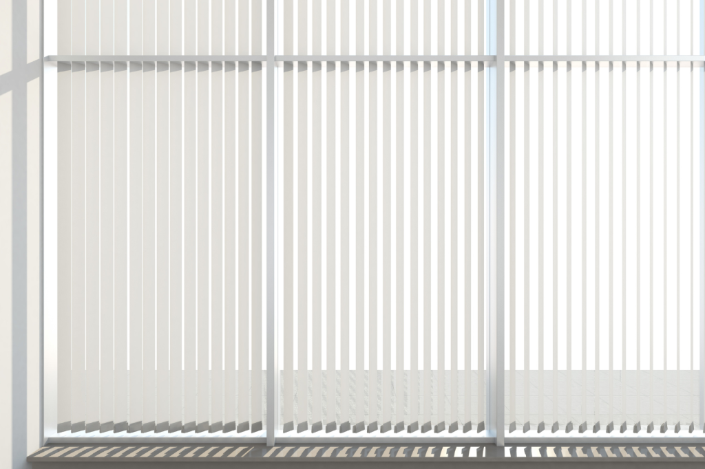 vertical blinds on a long window